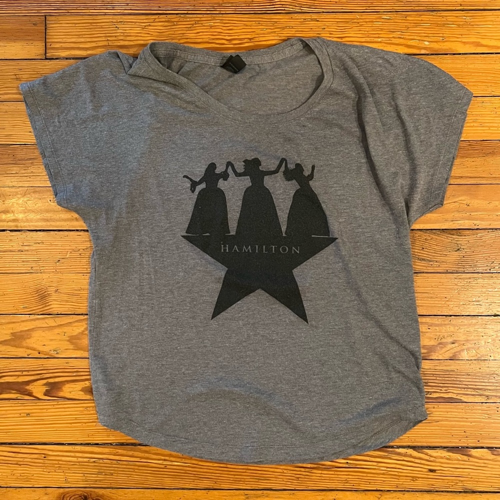 Hamilton Musical Schuyler Sisters Soft Cap Sleeve Graphic Tee Size Large